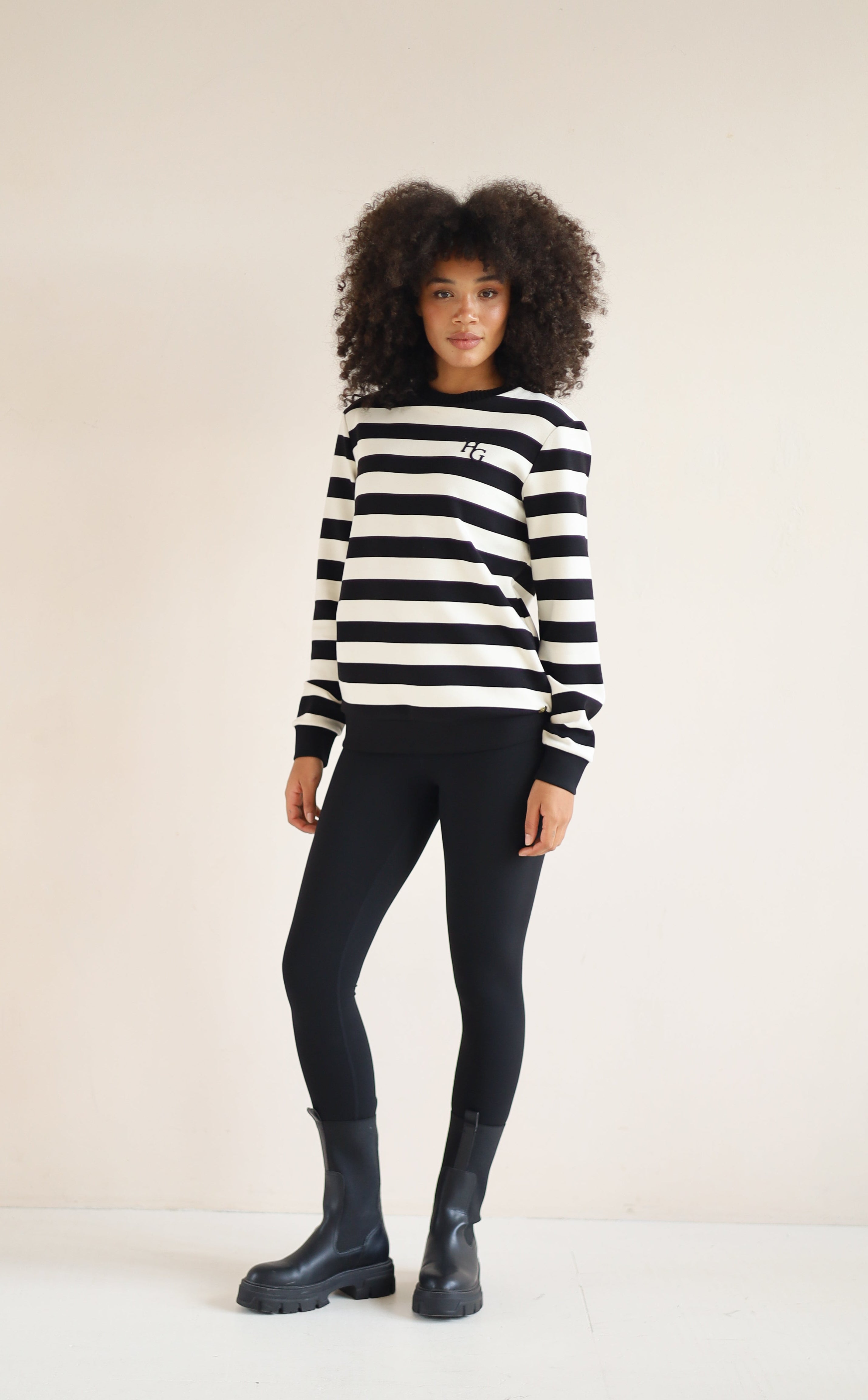 Black and white stripe sweater from house of gravity