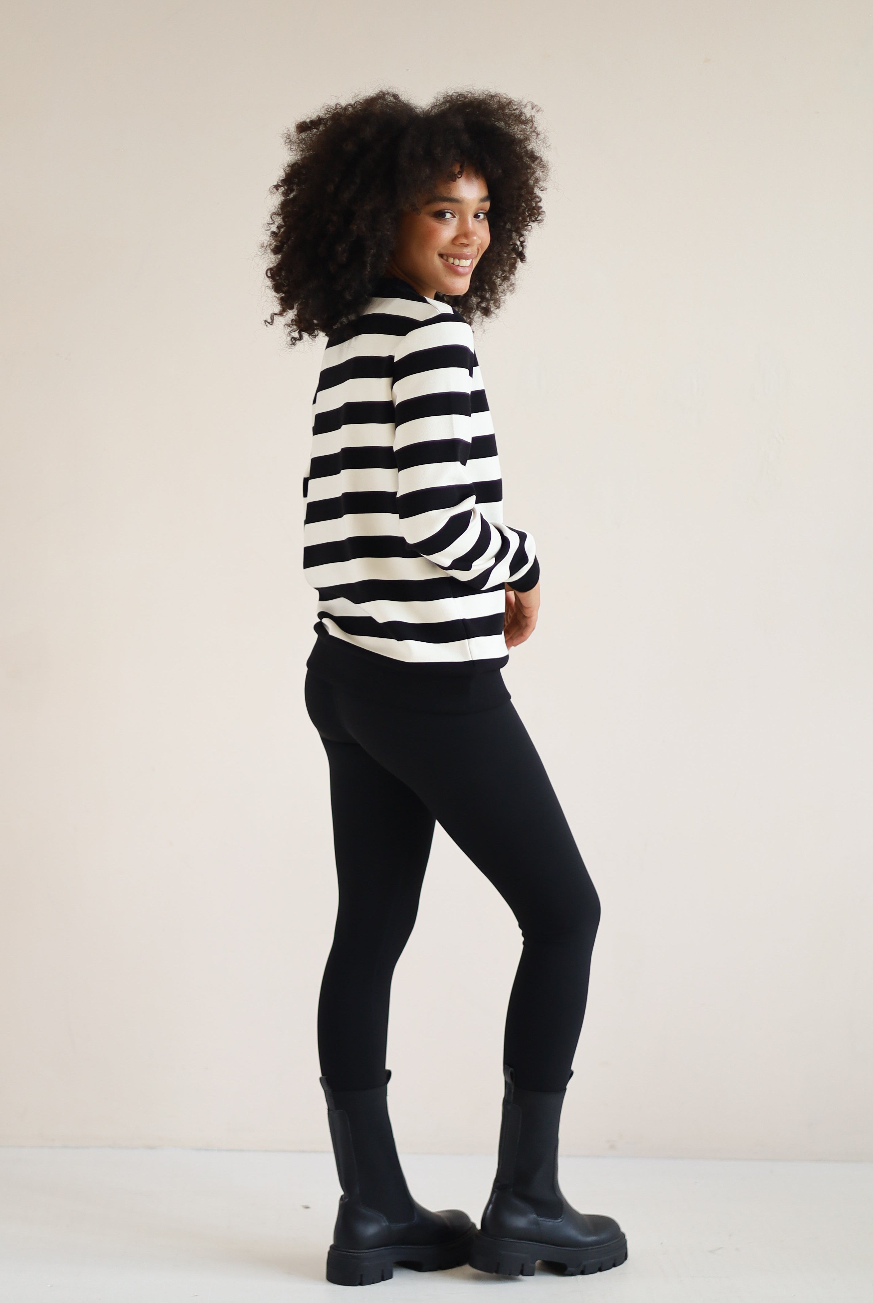 Black and white stripe sweater from house of gravity
