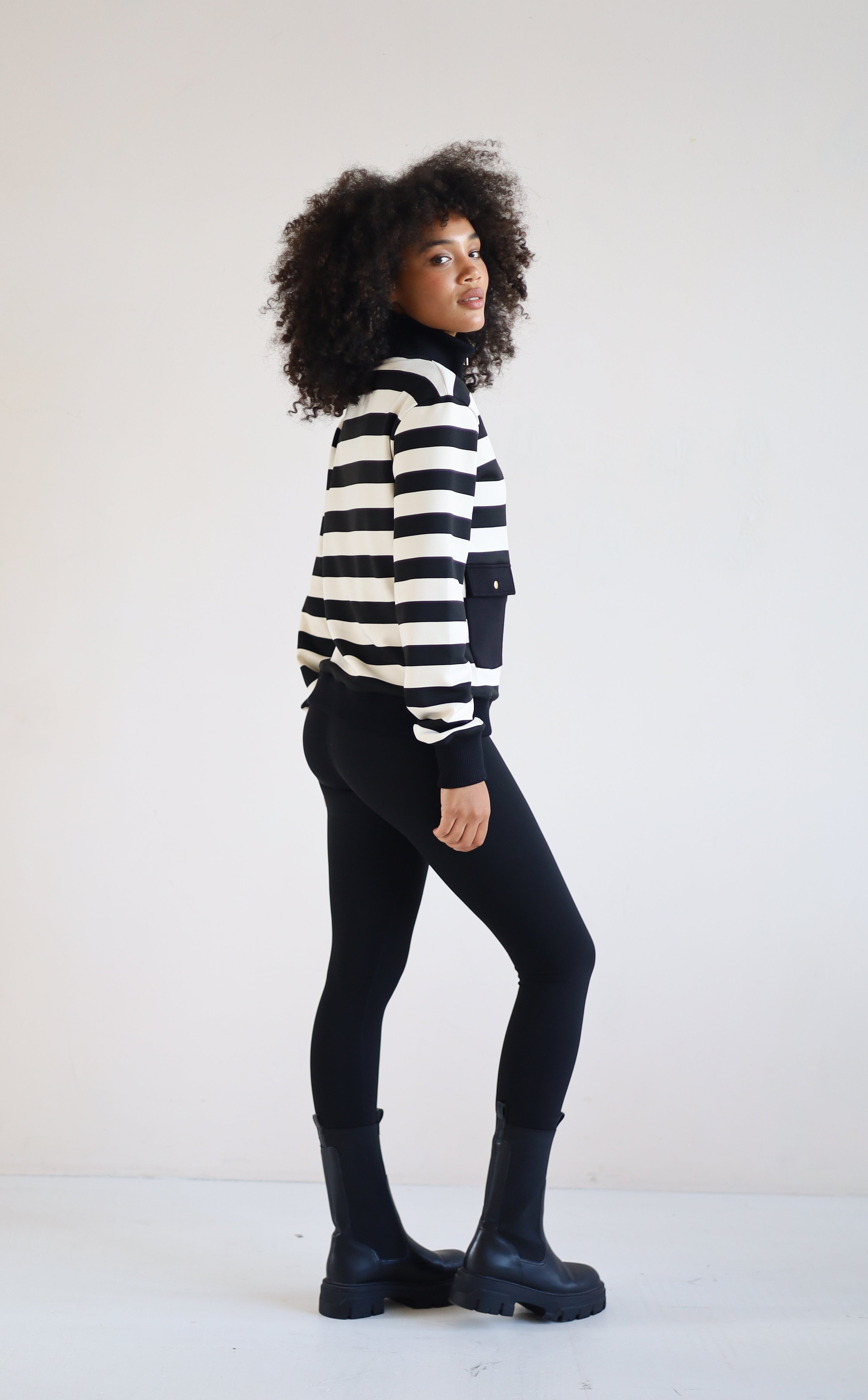 Black and white stripe cardigan from house of gravity
