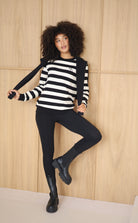 Black and white stripe sweater from house of gravity