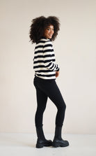Black and white stripe sweater from house of gravity