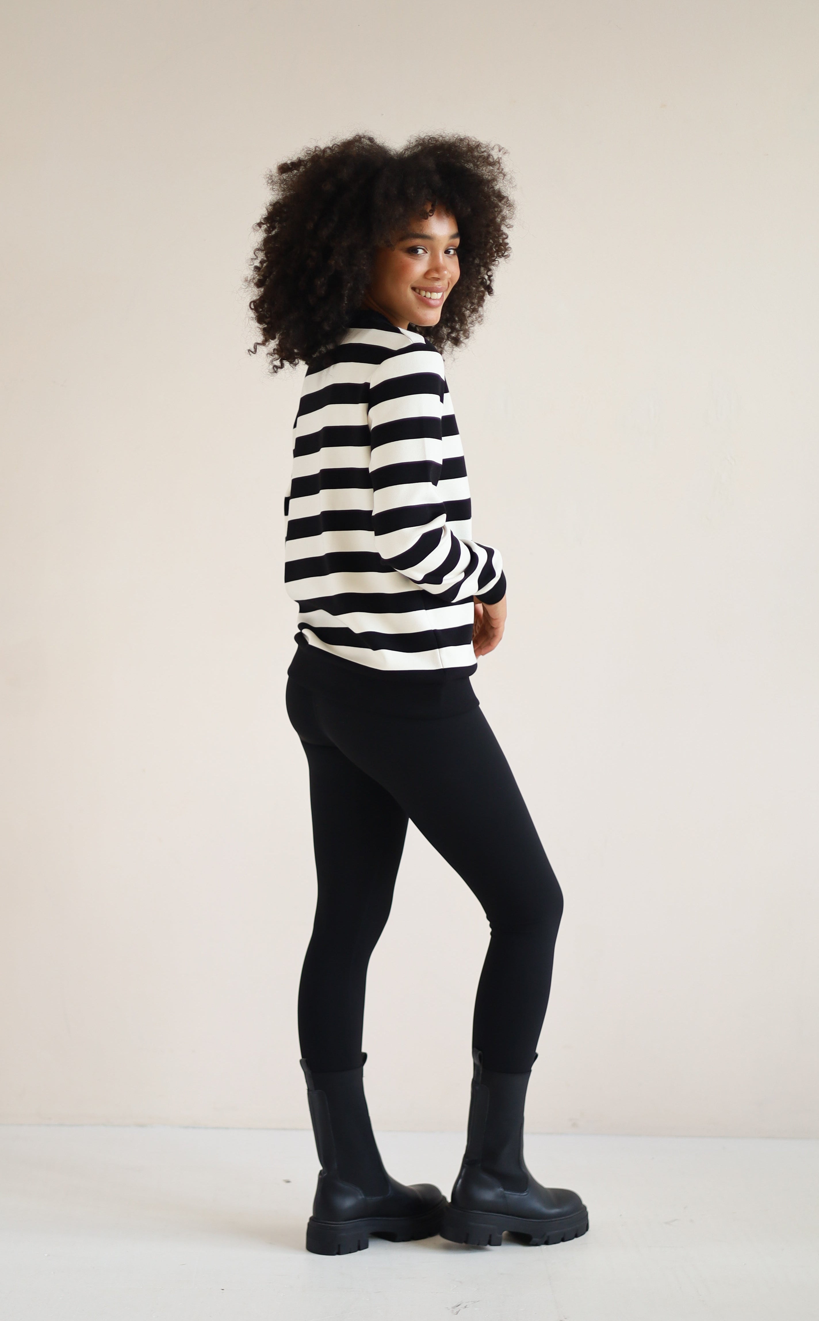 Black and white stripe sweater from house of gravity