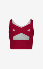 Red crop top on a white background